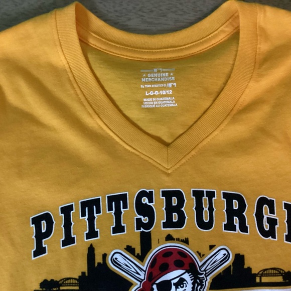 MLB Pittsburgh Pirates Girls' V-Neck T-Shirt Size Large (10/12) NWT - Picture 2 of 10